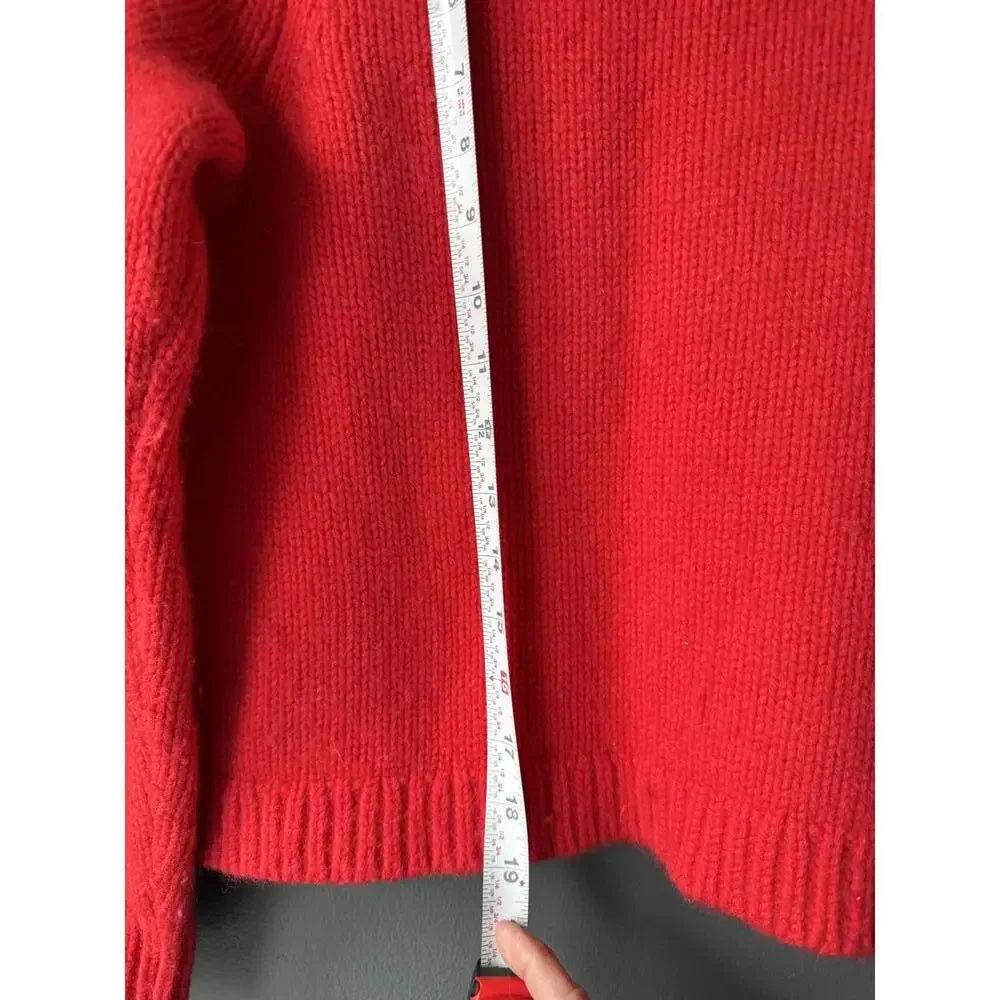 Boden Red Knit Sweater with White Embroidered Hearts, Size Small - Picture 7 of 8